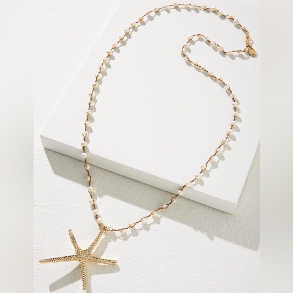 Tommy Bahama Island Essence Starfish Pendant Freshwater Pearl Necklace Gold Tone 49$